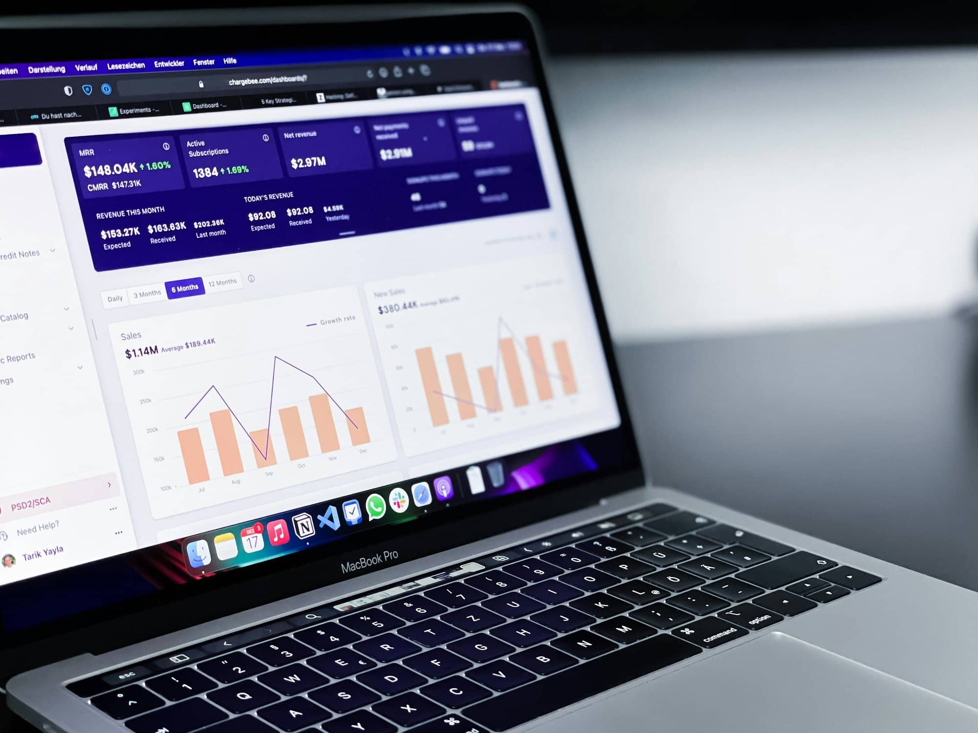 Market research dashboard with competitor and audience data